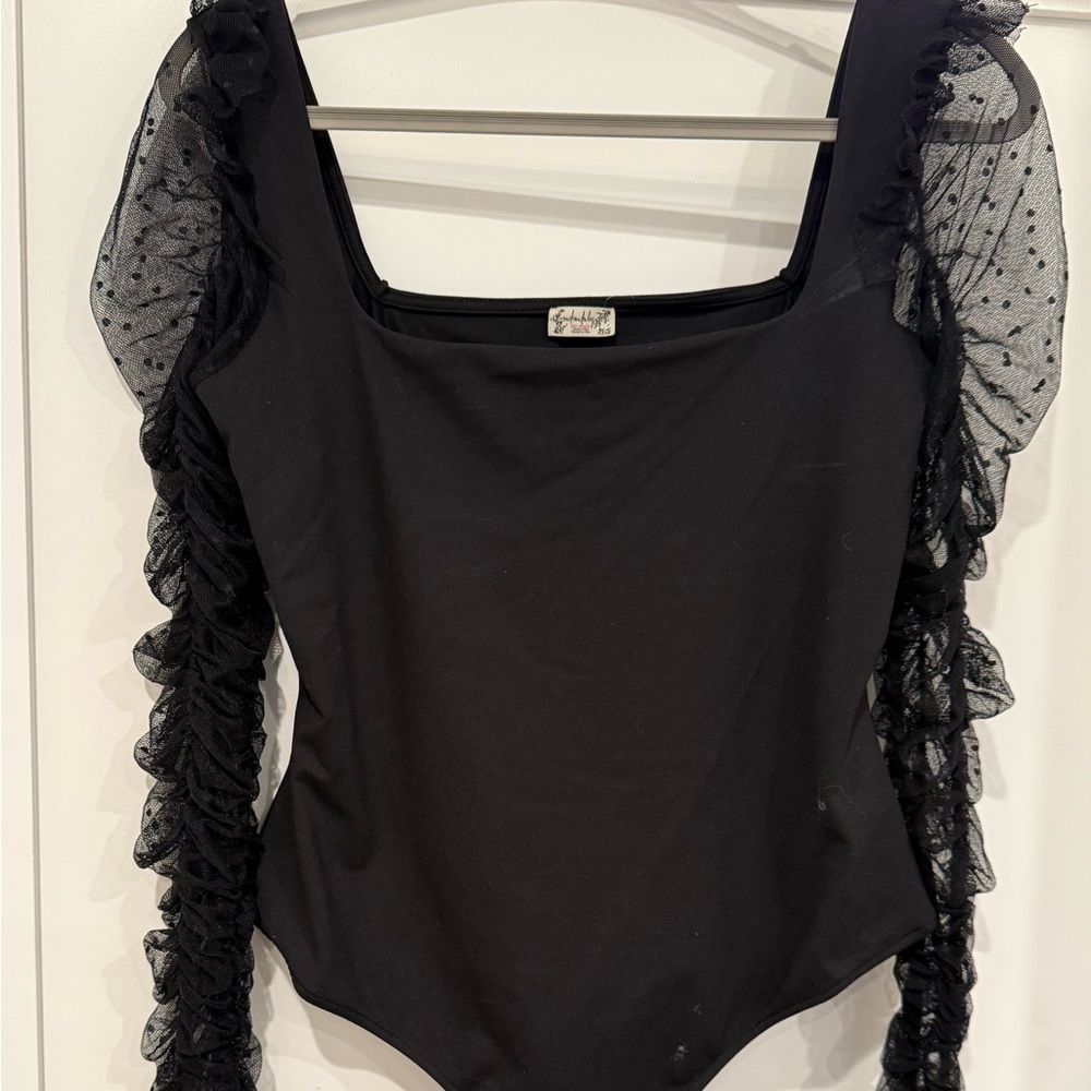 Must Be Love Free People Body Suit, Black, Size Large